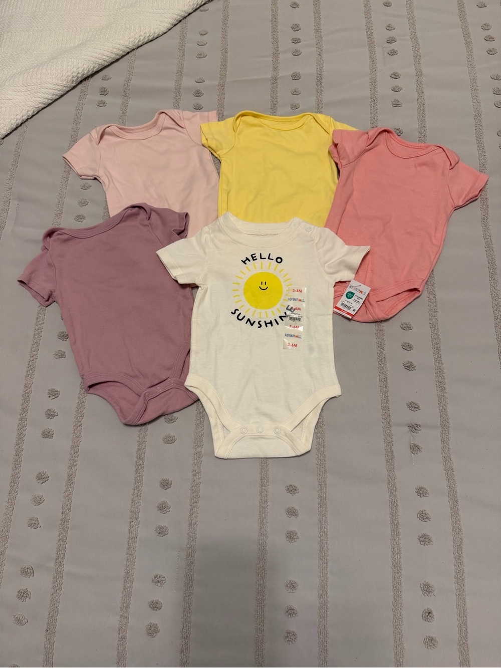 Hello Sunshine Baby Onesie Set - Mixed Pastel Colors